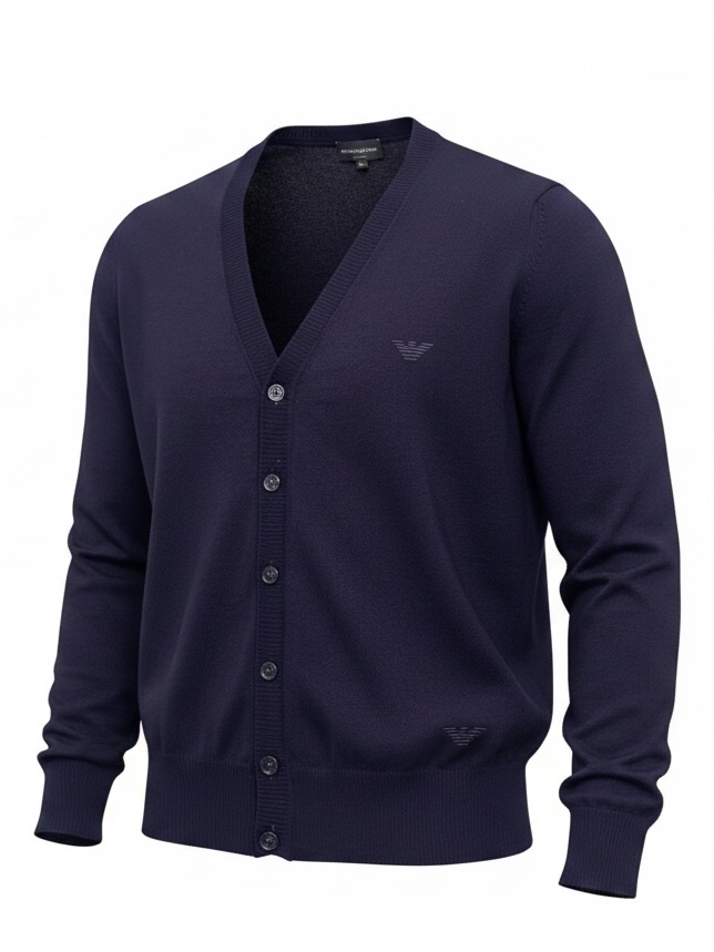 Emporio Armani Men's Dark Purple Cardigan